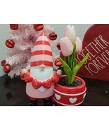 Valentine's Day Gnome LOVE Flower Planter Resin Tabletop Home Decor 8.5" - £24.10 GBP