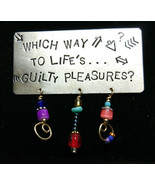 Which Way to Life&#39;s Guilty Pleasures? Brooch Pin Dangling Beads Sterling... - £13.87 GBP