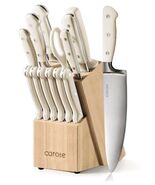 CAROTE 14-Piece Stainless Steel Knives ~ Wooden Block ~ Ergonomic Handle... - $1,834.41 MXN