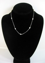 Nine West FRESH WATER PEARLS Delicate  NECKLACE Vintage Silvertone 16" C... - $15.04