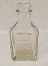 Hinds Honey &amp; Almond Cream Portland Maine Small 4&quot; Clear Glass Apothecary Bottle - £15.49 GBP