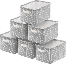 6 Pcs Storage Basket Foldable Cube Fabric Bins Square Mini Box Receive Organizer - £34.36 GBP