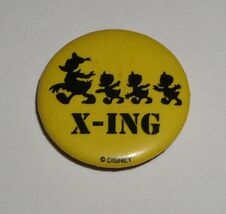Disney Donald Duck X-ING Pinback Button Made In USA 15/16" - $9.99