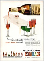 1950s Hiram Walker&#39;s Cordials PRINT AD Television Suppers BX4 - $6.65 CAD