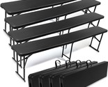 4 Pcs Portable Folding Benches 6 Feet Foldable Bench Seat By Hdpe And Hi... - $335.99