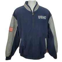 Marines Jacket Size L USMC Varsity Letterman Wool Bradford Exchange Blue - $39.55