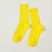 Women Girl Yellow Crew Over Ankle Neon Footwear Stretchy Sports Comfort ... - £5.06 GBP