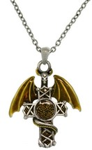 Jewelry Trends Warrior Dragon Celtic Cross Pewter Pendant Necklace 23&quot; - £24.95 GBP