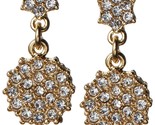 Fragments Oro Chapado Pavé Circonita Cúbica Cristal Floral Gota Pendient... - $13.49