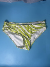 Michael Michael Kors Women&#39;s Printed Shirred-Side Bikini Bottoms Lime Size M - $34.65