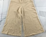 Krisa Capri Pants Womens Small Cream Side Zip Waist Wide Legs Culottes H... - $37.15