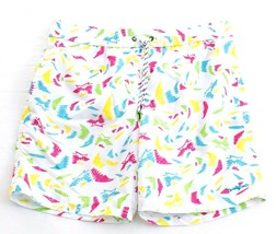 Maui and Sons White Multi Color Brief Lined Swim Trunks Water Shorts Men&#39;s NWT - £43.25 GBP