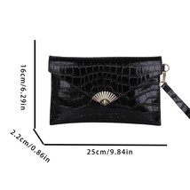 Fashion Ladies Solid Color Envelope Bag Durable Clic Women PU Leather Day Clutch - £85.29 GBP