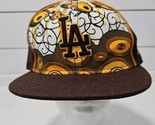 Los Angeles Dodgers New Era 59FIFTY  Fitted Hat Size 7 5/8 Brown Yellow ... - £23.31 GBP