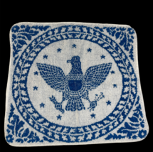 Vintage Washcloth Fashion Manor Blue White Patriotic Eagle Stars USA - $13.99