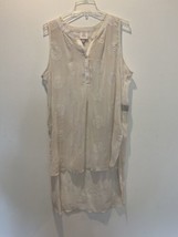 Knox Rose Size 1X SEMI-SHEER Ivory Embroidered HIGH-LOW Sleeveless Tunic Top - £15.55 GBP