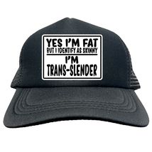 FAT BUT IDENTIFY SKINNY FUNNY Trucker Cap Foam Baseball Cap Hat Logo Mes... - $15.83