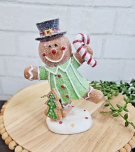 Gingerbread Man Boy Resin Figurine Christmas Candy Cane Tree Tabletop Decor 6&quot; - $26.99