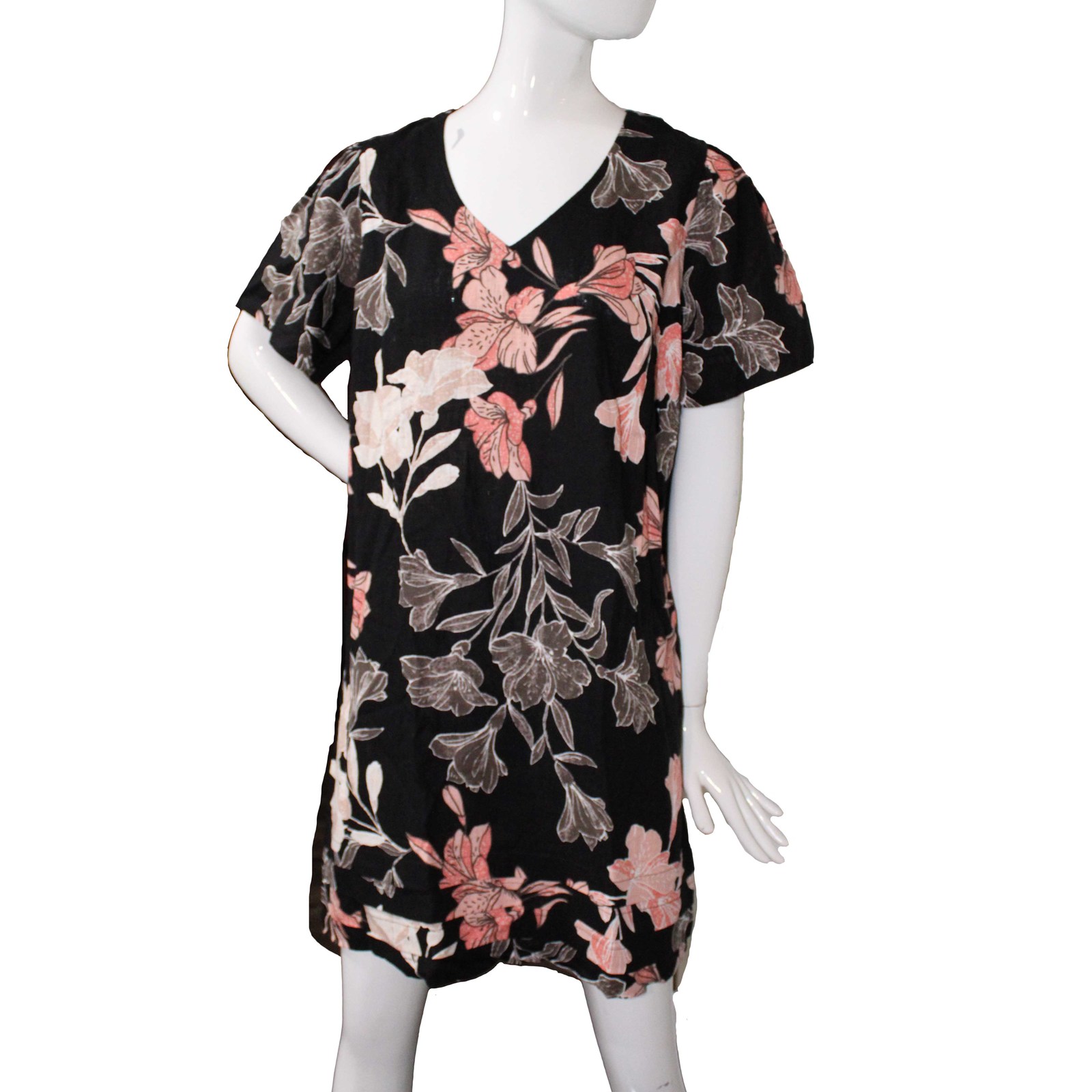 Primary image for Nicole Miller Ladies' Size Small Linen Blend Dress, Black Floral