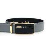 Men&#39;s Genuine Leather Belt with Removable Sliding Ratchet Buckle - Gray ... - £9.79 GBP