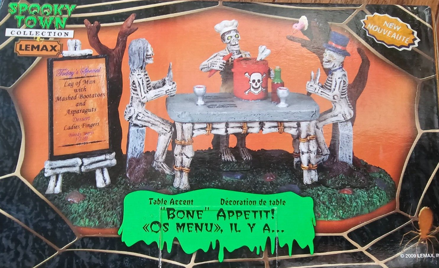 Bone Appetit 2007 Halloween Decoration In Box Lemax Spooky Twon - $32.66