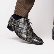 Olivieri Genuine Pirarucu Exotic Lace-Up Oxford Gray image 7