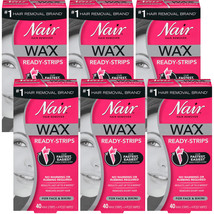 6-New Nair Hair Remover Wax Ready Strips Face and Bikini Hair Removal Wax Strips - £46.92 GBP