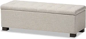 Baxton Studio Orillia Modern and Contemporary Beige Fabric Upholstered G... - $252.99