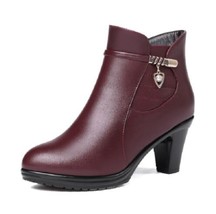 023 new elegant fashion winter boots plus velvet ankle boots women shoes warm high heel thumb200