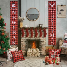 Clearance Merry Christmas Banner Porch Sign Hanging Banner Holiday Party... - £28.34 GBP