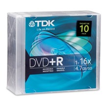 Tdk Dvd+R 16x 4.7GB (10-Pack) - £43.93 GBP