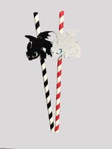 Night Fury &amp; Light Fury Paper Straws | Night Fury Straws || Light Fury Straws |  - £6.39 GBP