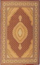 HomeRoots 395328 8 x 11 ft. Red &amp; Beige Medallion Area Rug - £412.10 GBP