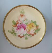 ANTIQUE BAVARIAN MARECHAL NEIL ROSE ROSE HANDPAINTED DECO PLATE RG08 - €16,40 EUR