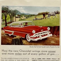 1954 Chevy Bel Air Sport Coupe Original Magazine Advertisement Car Ad More Power - £8.03 GBP