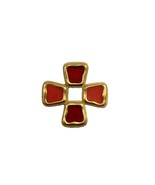 Vintage Anne Klein Large Maltese Cross Brooch Pin Byzantine Gold Tone En... - £77.68 GBP