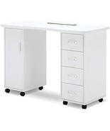 BarberPub Manicure Table Acetone Resistant Nail Desk with 4 Drawers 2 Ca... - $405.86