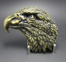 Gold Eagle Head Belt Buckle Metal BU123 - £7.78 GBP