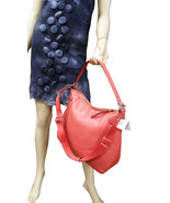 COACH BAG GENUINE LEATHER LARGE HOBO HANDBAG AUTHENTIC CORAL RED - $245.65