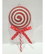 Christmas Candy Cane Peppermint 8.25&quot; Lollipop Swirl Red White Tree Orna... - £8.57 GBP