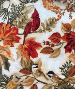 4 Total Yds, Per Yard, Hoffman, Birds, Cardinal Chickadee, Pine, Autumn Leaves - $5.31