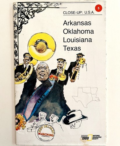 Map South Central Close Up USA 5 1988 Vintage National Geographic 22 x 34" E36 Item image 2