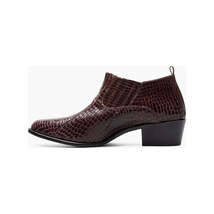 Stacy Adams Sandoval Cuban Heel Boot Croco print Burgundy 25666-601 image 5