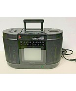 Sony Mega Watchman FD-555 W/Black &amp; White Analog TV,Cassette Player, AM/... - £37.98 GBP