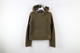 Vtg 90s Y2K Abercrombie &amp; Fitch Women M Cropped Merino Wool Knit Hoodie ... - $98.95