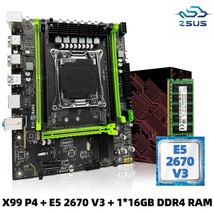 Zsus X99 P4 Motherboard Set Kit with Intel Lga2011-3 Xeon E5 2670 V3 Cpu Ddr4 16 - £60.18 GBP+