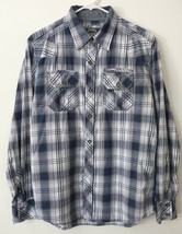 BKE Plaid Button Up Standard Fit Shirt Mens Size M  Blue Thick Stitch Po... - £12.48 GBP