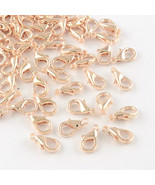 12 Lobster Clasps 14mm Rose Gold Jewelry Making Supplies Findings Set - $8.05 CAD