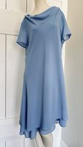 90s Vintage Jolibel Petite Bias Cut Blue Shift Dress Y2K Classic Womens ... - $21.00