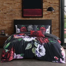 Moody Painting 5 Piece Reversible Comforter Set in Deep Red Purple White... - $3,256.95 MXN+